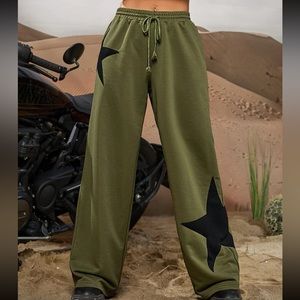 brand new green wide leg y2k sweatpants